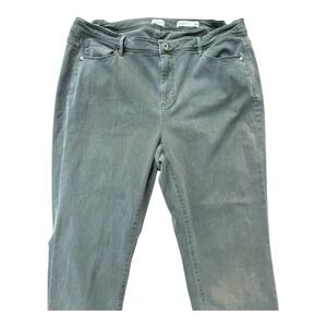 J. Jill Gray Denim Size 20 High Rise Authentic Fit Slim Ankle Jeans Cotton Blend